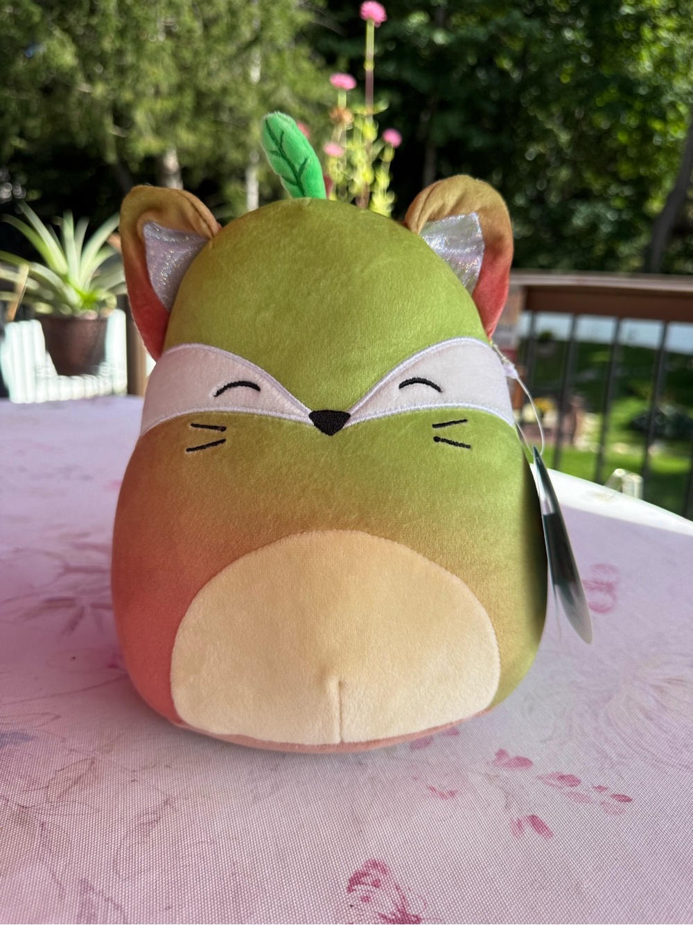 Squishmallows Gradient Fox Plush - Green & Peach